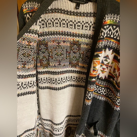 Vintage ladies open cardigan with pockets, size L by Signature Studio - Picture 12 of 17